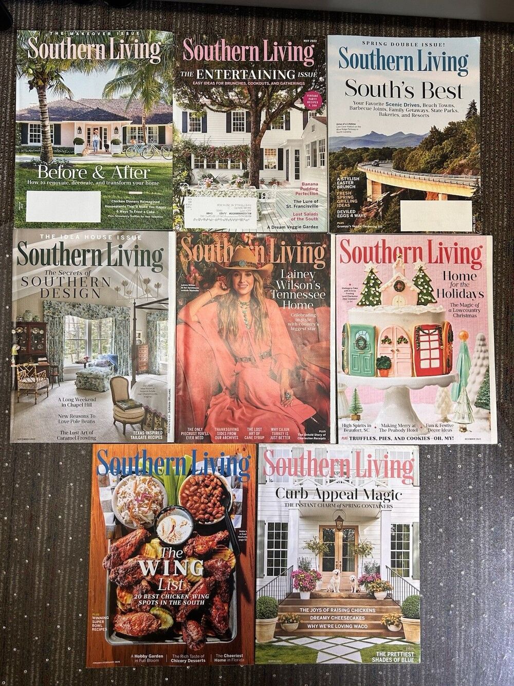 Southern Living Magazine Lot of 8 Magazines Art Crafts 2022 - 2026 Spring